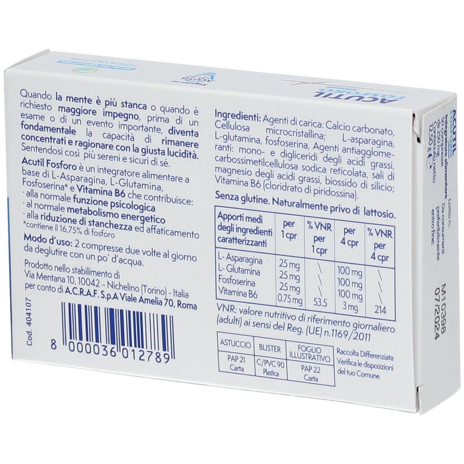 ACUTIL FOSFORO ADVANCE 50 COMPRESSE