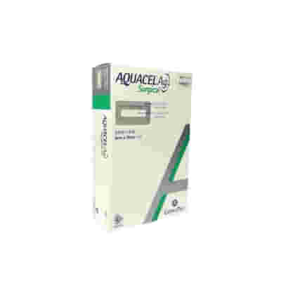 MEDICAZIONE STERILE CON IDROCOLLOIDI FILM DI POLIURERETANO TAMPONE CENTRALE DI FIBRE NON TESSUTE DI CARBOSSIMETILCELLULOSA SODICA ARGENTO IONICO AQUACEL AG SURGICAL 9X15CM 10 PEZZI