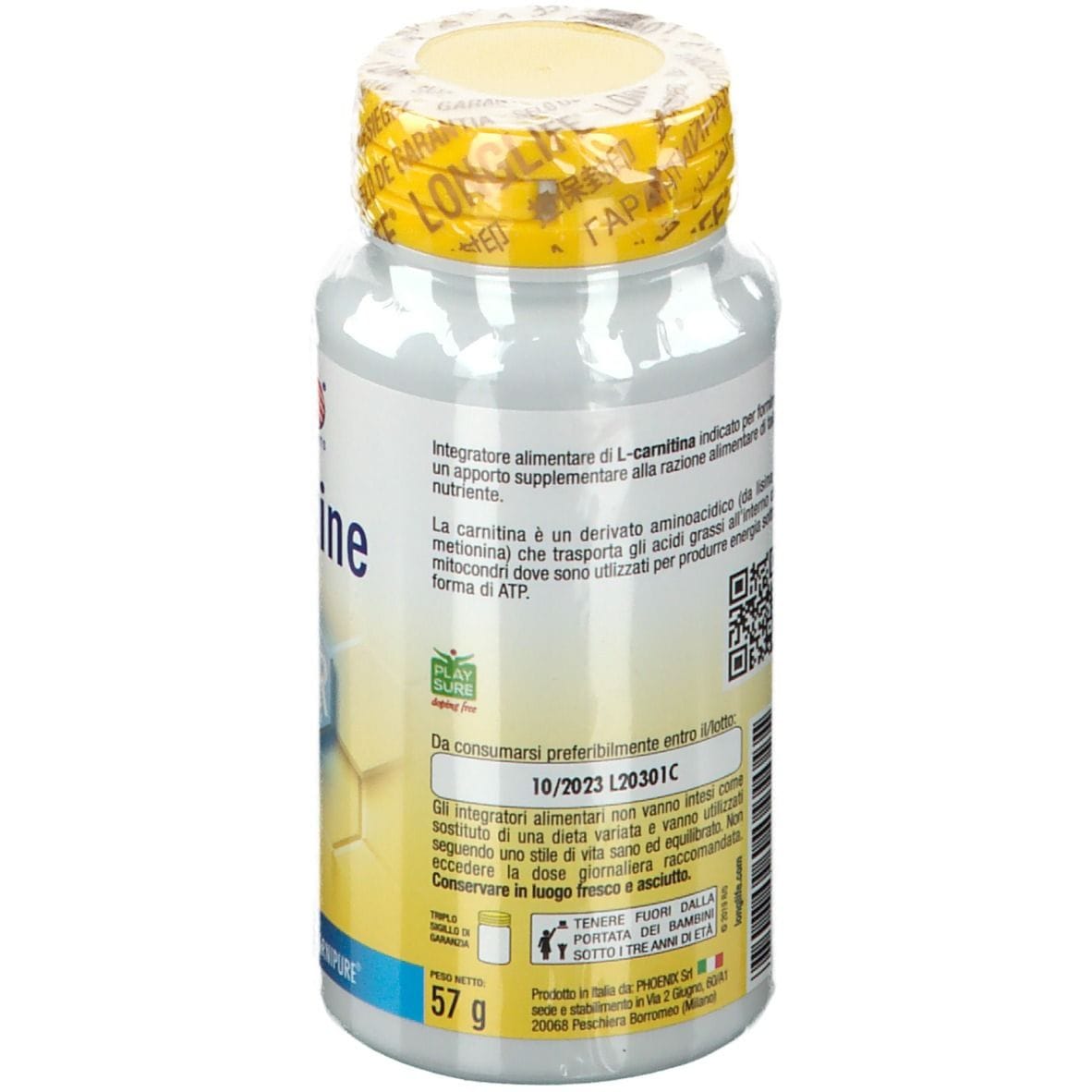 LONGLIFE L-CARNITINE 60 CAPSULE DI GELATINA DA 960 MG
