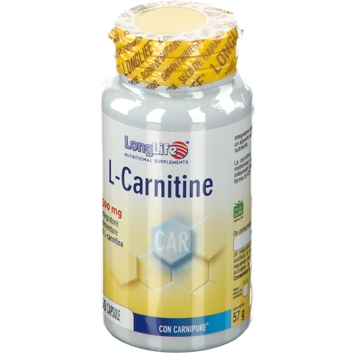 LONGLIFE L-CARNITINE 60 CAPSULE DI GELATINA DA 960 MG