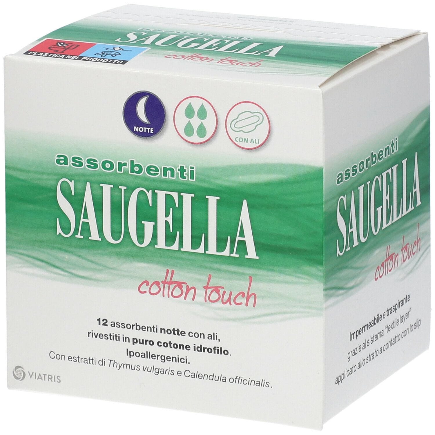Assorbenti Notte Saugella Cotton Touch in Cotone, 12 Pezzi