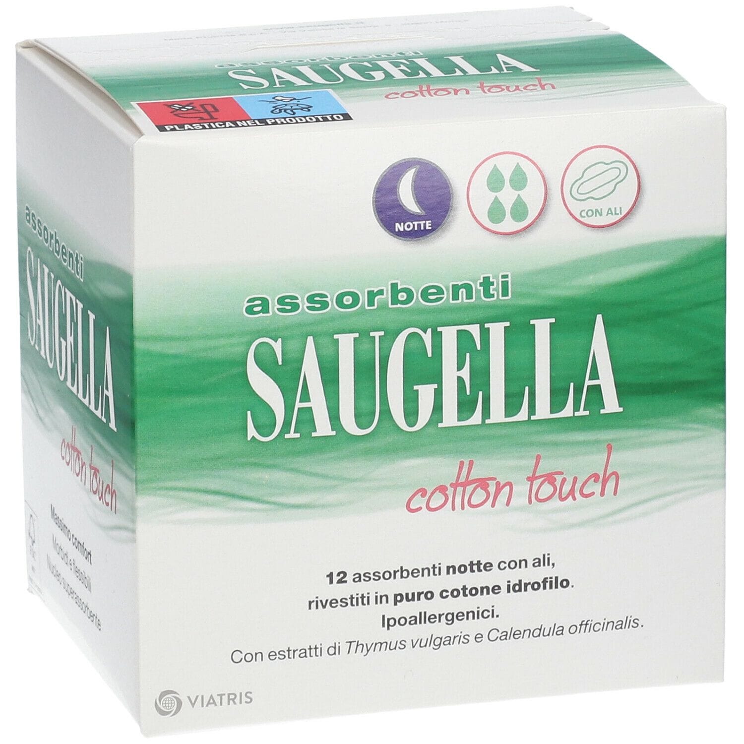 Assorbenti Notte Saugella Cotton Touch in Cotone, 12 Pezzi