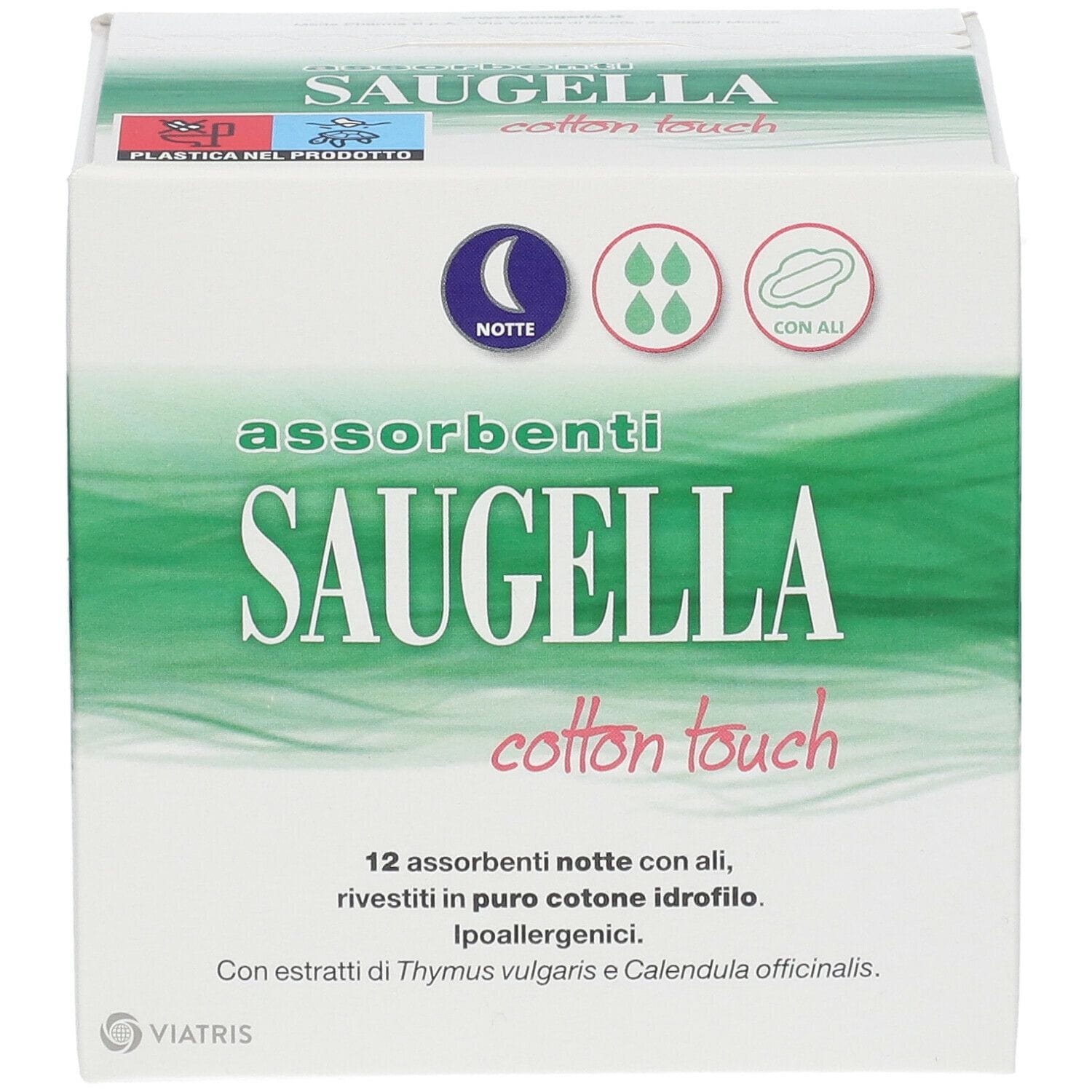 Assorbenti Notte Saugella Cotton Touch in Cotone, 12 Pezzi