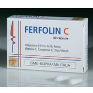 Integratore Ferfolin C con Ferro e Vitamine, 30 Capsule