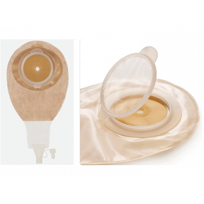 SACCA PER COLOSTOMIA ILEOSTOMIA UROSTOMIA POST OPERATORIA STERILE MONOUSO OBLO' D'ISPEZIONE STOMA VALVOLA DI SCARICO DIAMETRO 10/70MM RITAGLIABILE CAPACITA' 690ML 5 PEZZI