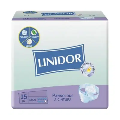 PANNOLONE LINIDOR A CINTURA MAXI MISURA MEDIA 15 PEZZI PANNOLONE LINIDOR A CINTURA MAXI MISURA MEDIA 15 PEZZI