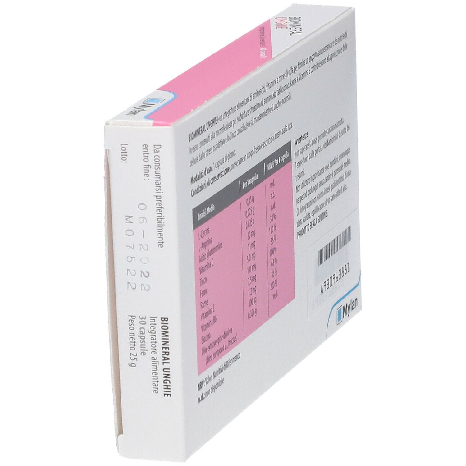 BIOMINERAL UNGHIE 30 CAPSULE TAGLIO PREZZO