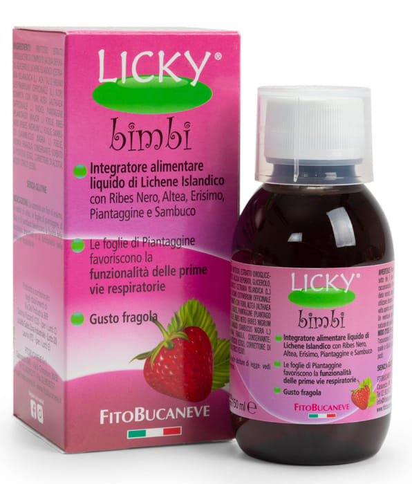 Sciroppo Licky Bimbi alla fragola per le vie respiratorie 150ml