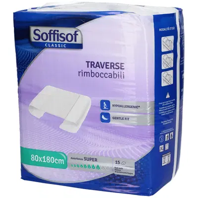 TRAVERSA PER INCONTINENZA SOFFISOF CLASSIC 80X180 15 PEZZI TRAVERSA PER INCONTINENZA SOFFISOF CLASSIC 80X180 15 PEZZI