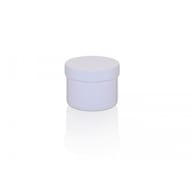VASO IN POLIPROPILENE BIANCO VOLUME 100 ML DIAMETRO 56 MM ALTEZZA 47 MM CON TAPPO A VITE DIAMETRO 61 MM ALTEZZA 11 MM