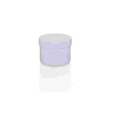 VASO IN POLIPROPILENE BIANCO VOLUME 100 ML DIAMETRO 56 MM ALTEZZA 47 MM CON TAPPO A VITE DIAMETRO 61 MM ALTEZZA 11 MM