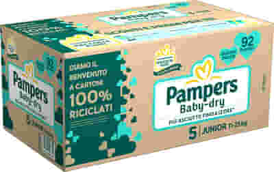 PAMPERS BABY DRY QUADRIPACK JUNIOR 92 PEZZI
