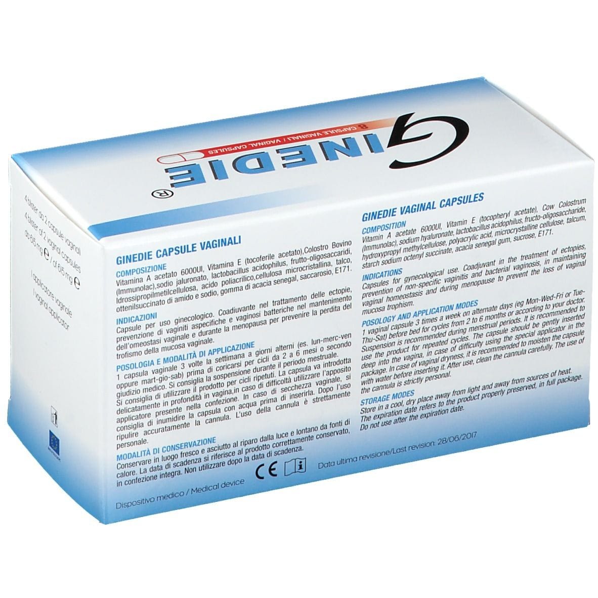 Ginedie capsule vaginali per l'equilibrio della flora, 8 pz