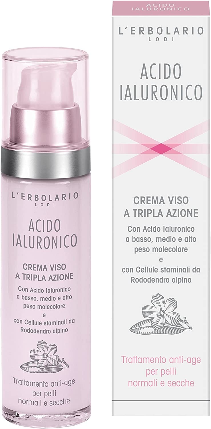 ACIDO IALURONICO CREMA VISO A TRIPLA AZIONE TRATTAMENTO ANTIAGE PELLI NORMALI E SECCHE 50 ML