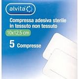 ALVITA GARZA COMPRESSA AUTOADESIVA IN TNT 10X12,5CM 5 PEZZI