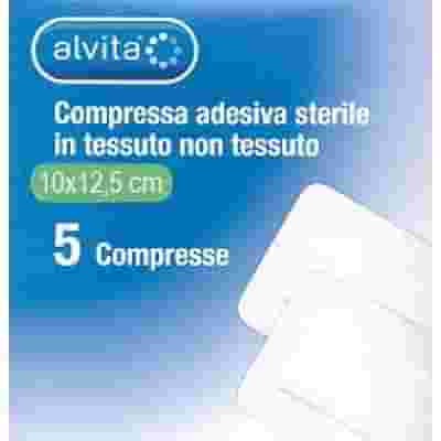 ALVITA GARZA COMPRESSA AUTOADESIVA IN TNT 10X12,5CM 5 PEZZI