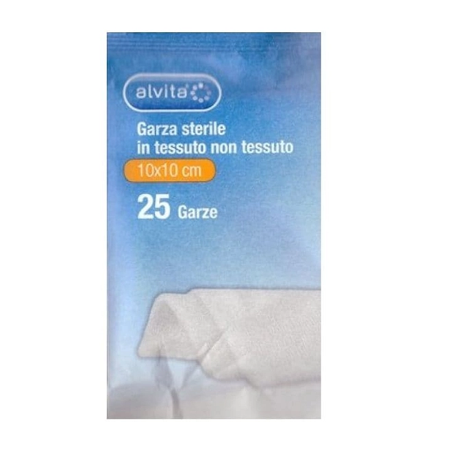 Alvita Garza Sterile In Tessuto Non Tessuto 10 X10 Cm 25 Pezzi