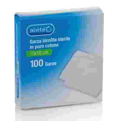 ALVITA GARZA STERILE IN TESSUTO NON TESSUTO 10X10CM 100 PEZZI