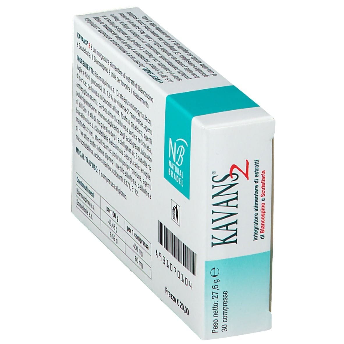 Integratore Kavans 2 per sonno e relax, 30 compresse