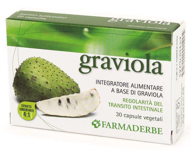 Integratore Graviola Farmaderbe, 30 capsule vegetali