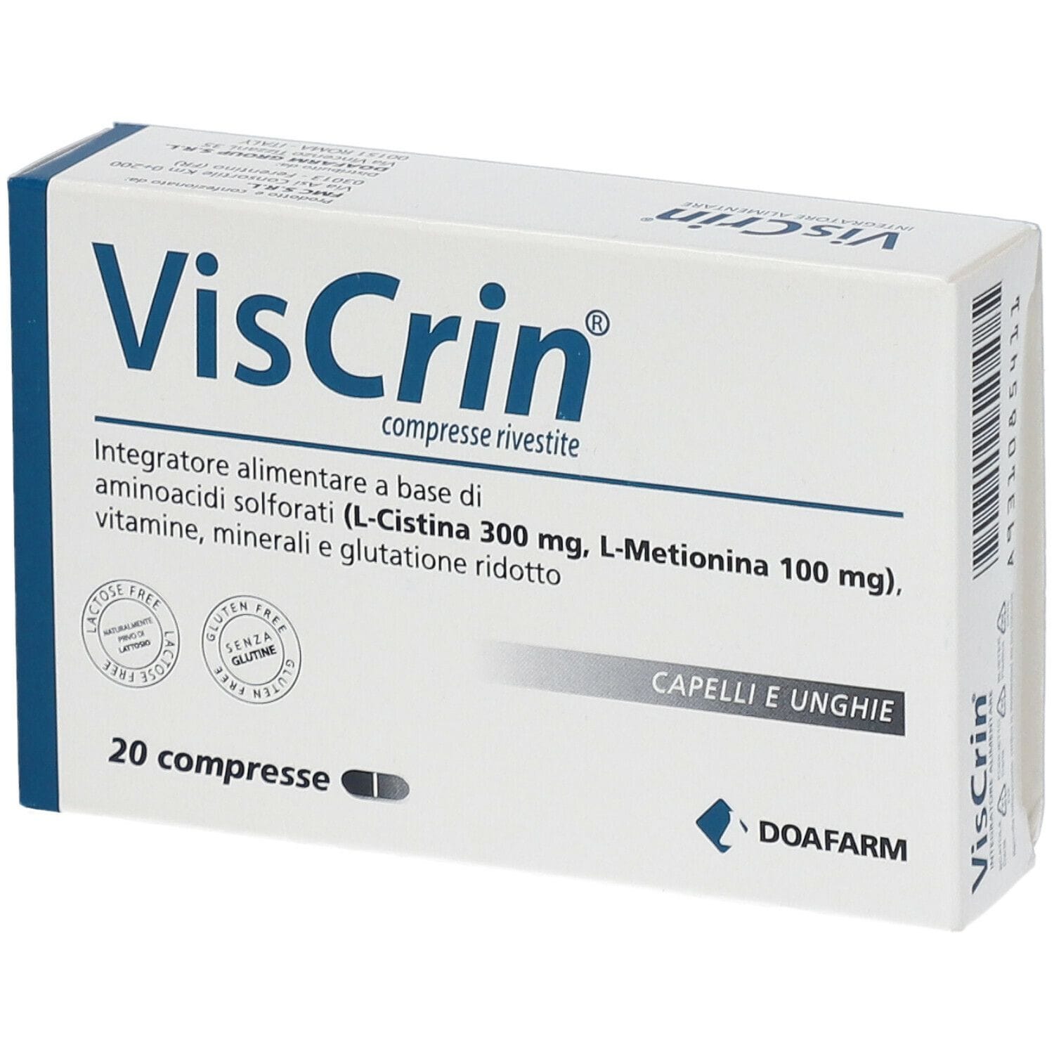 Integratore Viscrin per capelli e unghie sani, 20 compresse