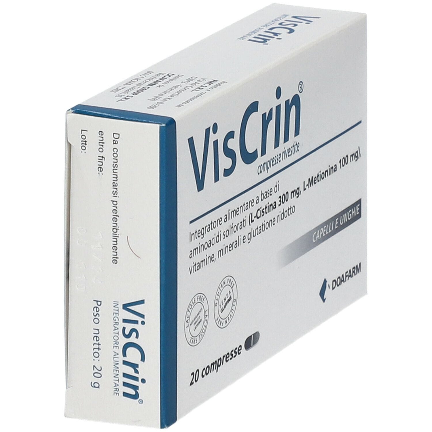Integratore Viscrin per capelli e unghie sani, 20 compresse