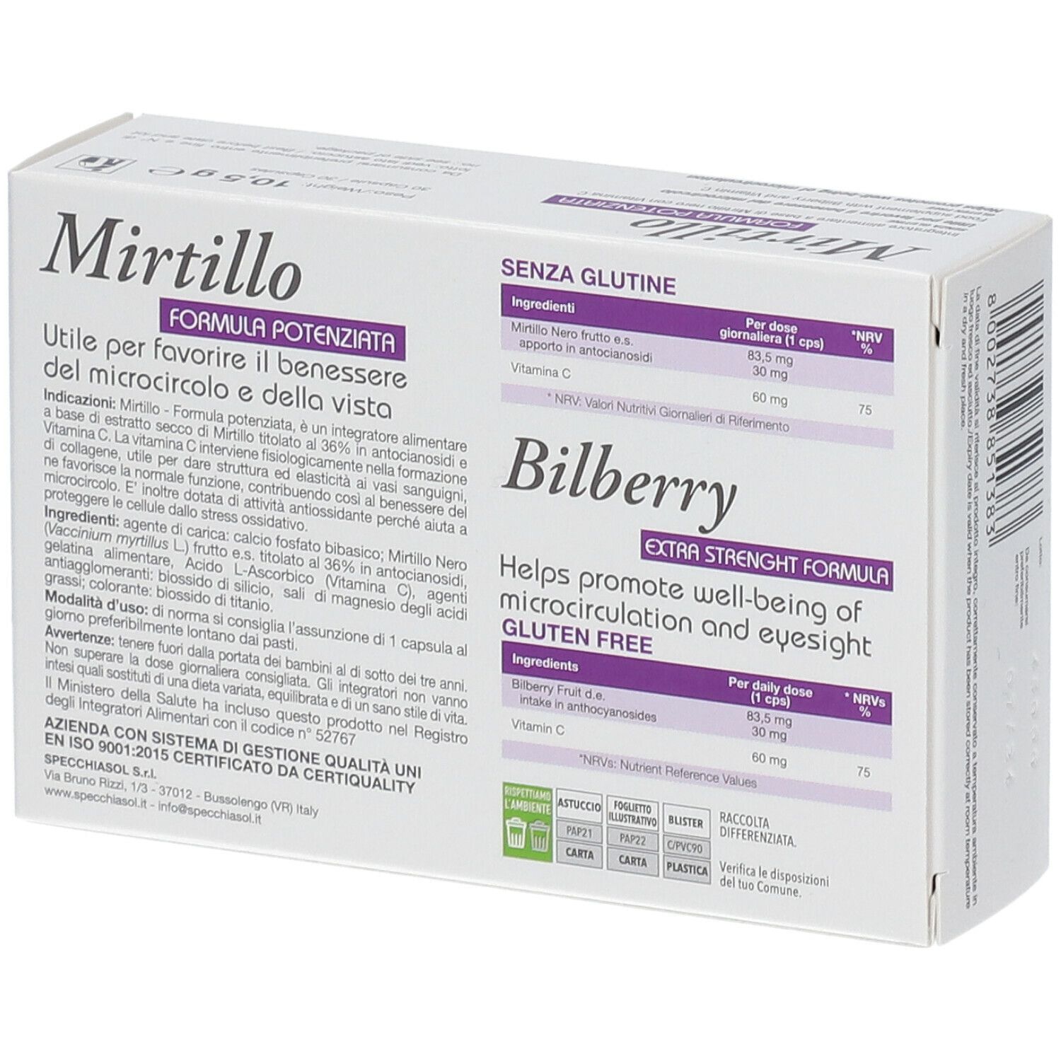 MIRTILLO 30 CAPSULE