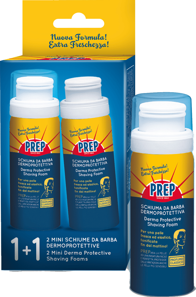 Schiuma da barba PREP Duetto, 2 bombolette da 50ml