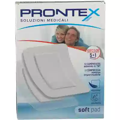 GARZA COMPRESSA PRONTEX SOFT PAD 10X12,5 6 PEZZI (5 TNT + 1 IMPERMEABILE AQUA PAD)