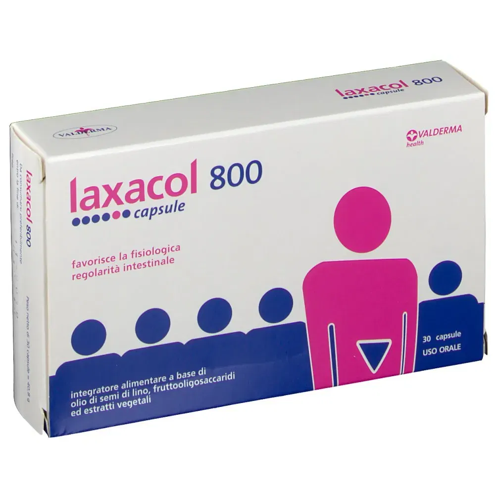 Integratore Laxacol 800 per il transito intestinale, 30 capsule