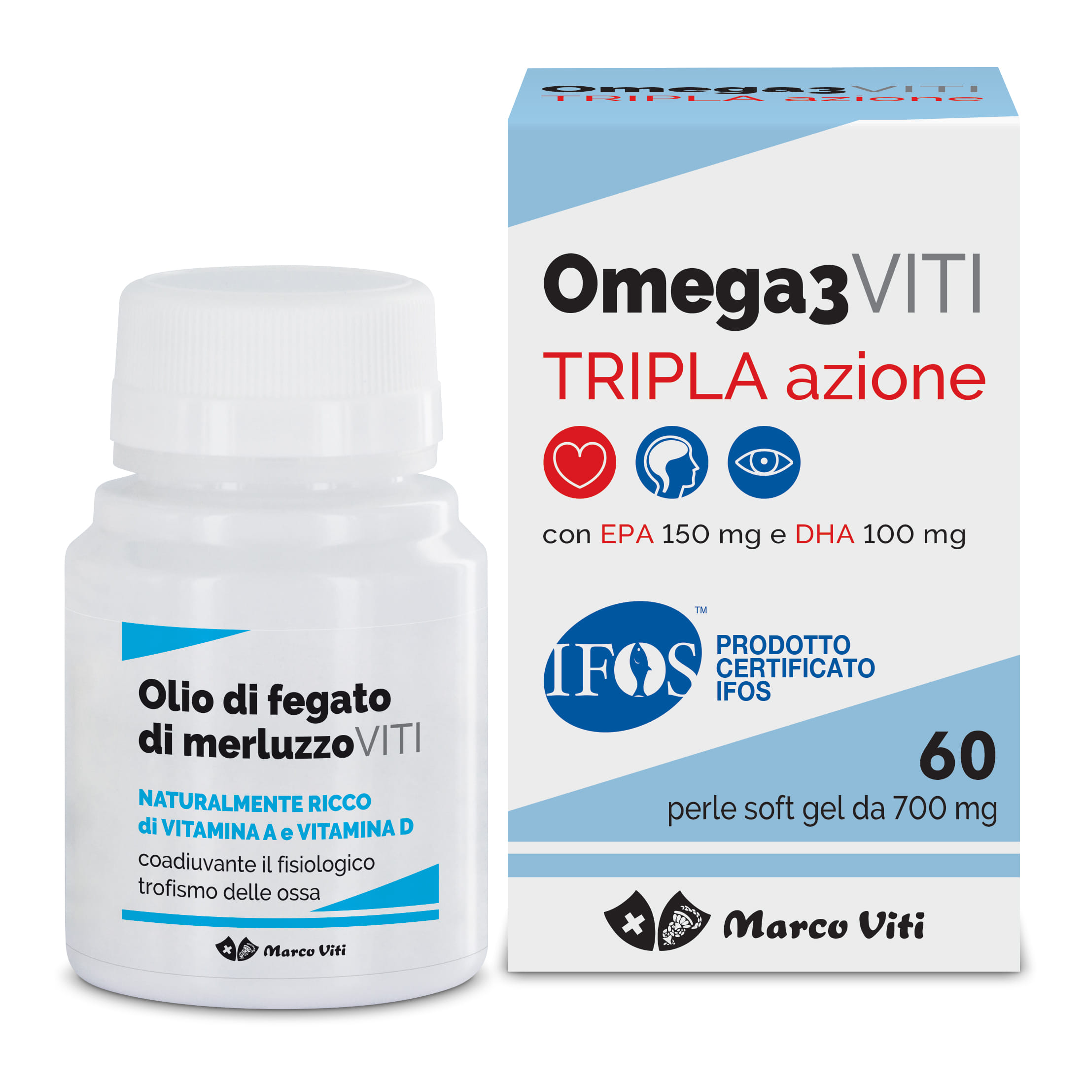 Integratore Omega3 Marco Viti Tripla Azione, 60 perle