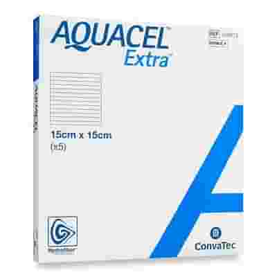 MEDICAZIONE IN TECNOLOGIA HYDROFIBER IN CARBOSSIMETILCELLULOSA SODICA E CELLULOSA RIGENERATA AQUACEL EXTRA 15X15 CM 5 PEZZI