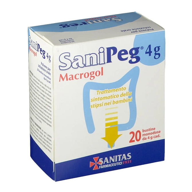 Sanipeg Macrogol Polvere Per Soluzione Orale 20 Bustine Da 4 G