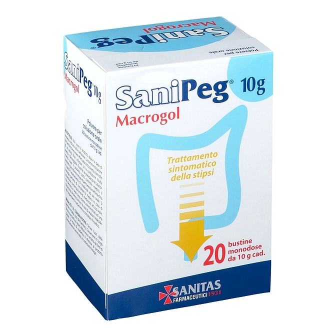 Macrogol Polvere Per Soluzione Orale Sanipeg 10 G 20 Buste