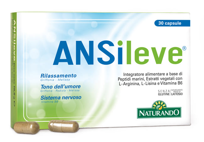 Integratore Ansileve Naturando per relax e buon umore, 30 capsule