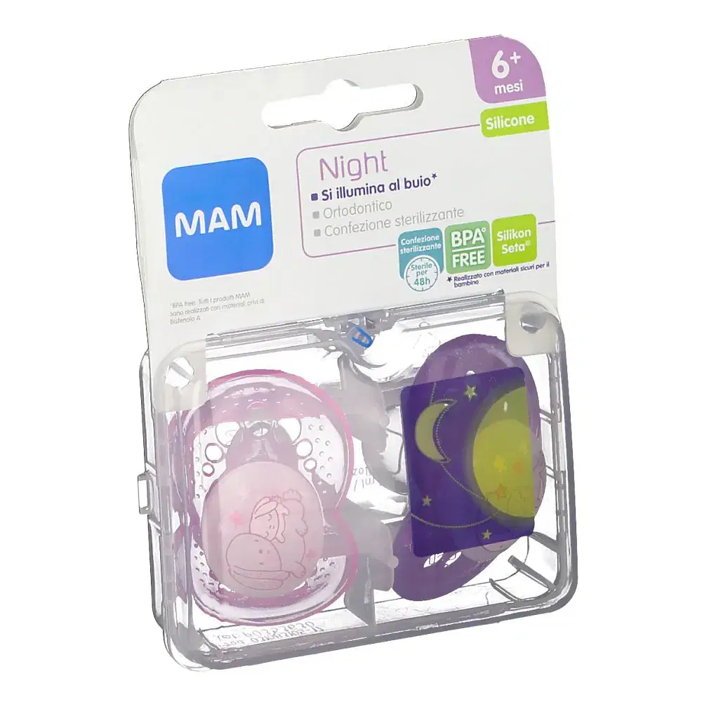 Mam Night Succhietto 6+ Silicone Confezione Doppia