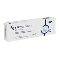 SIRINGA INTRA-ARTICOLARE SINOVIAL 50 ACIDO IALURONICO SALE SODICO 2% 50MG/2,5ML 2,5ML + AGO 21 GAUGE