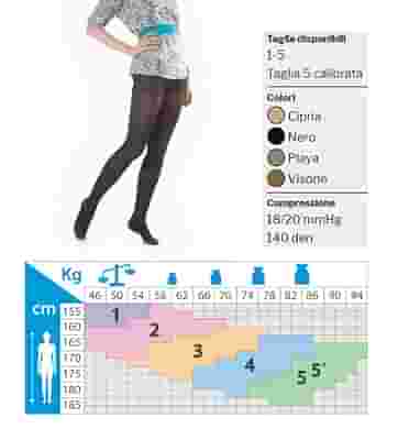 KAMILA COMFORT 140 DENARI COLLANT MAGLIA RETE NERO 4 18/20 MMHG