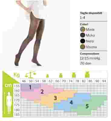 KAMILA COLLANT NUDE 70 DENARI MAGLIA LISCIA MIELE 3 9/11 MMHG