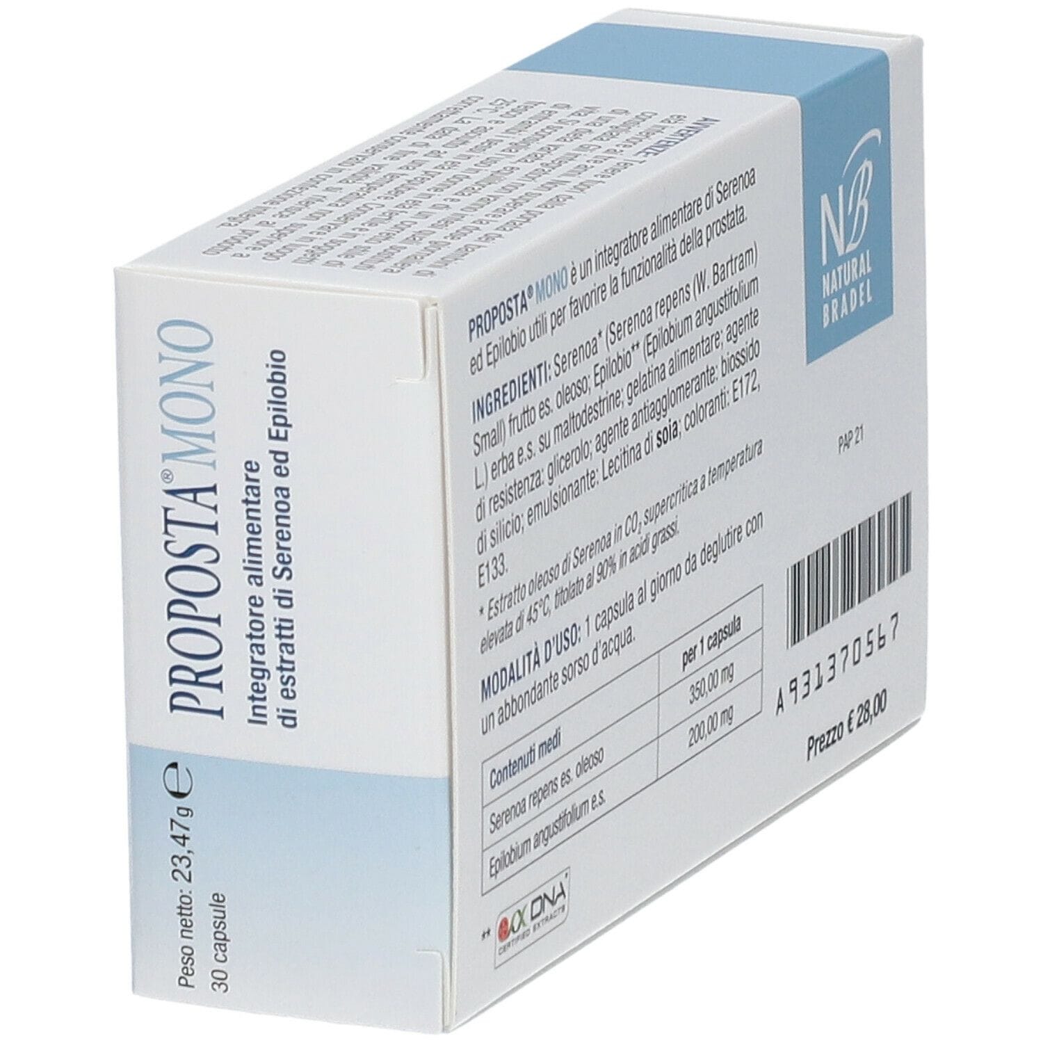 PROPOSTA MONO 30 CAPSULE 23,8 G