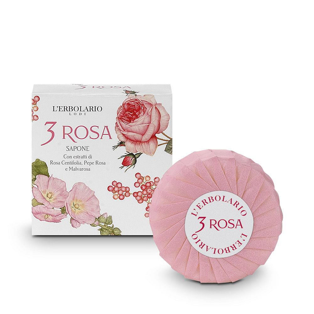 3 Rosa Sapone Profumato 100 G