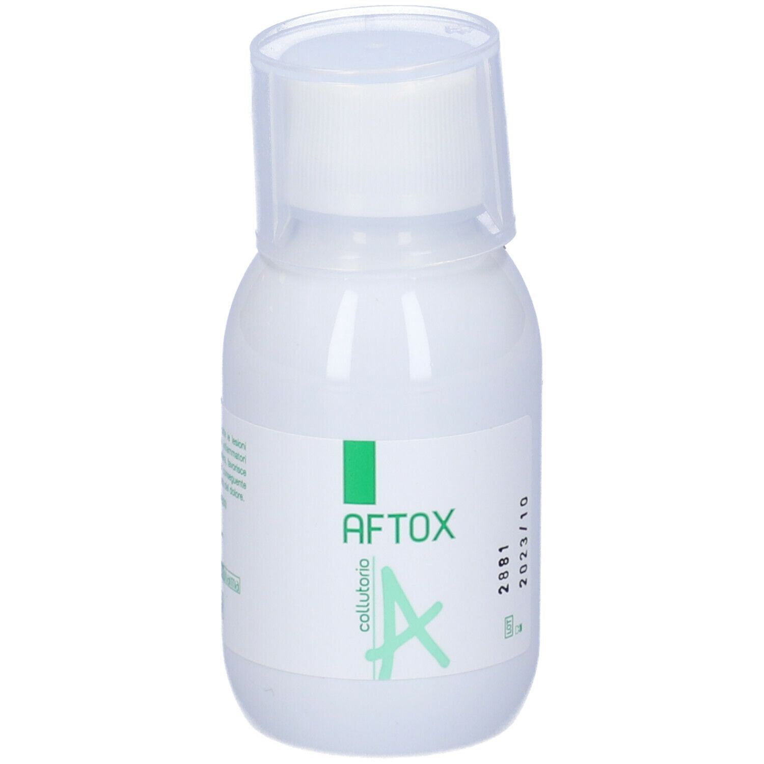 AFTOX COLLUTORIO FLACONE BIANCO, CON TAPPO E MISURINO DISPOSITIVO MEDICO INDICATO IN TUTTE LE LESIONI DEL CAVO ORALE E NEI PROCESSI INFIAMMATORI CORRELATI 100 ML 1 PEZZO