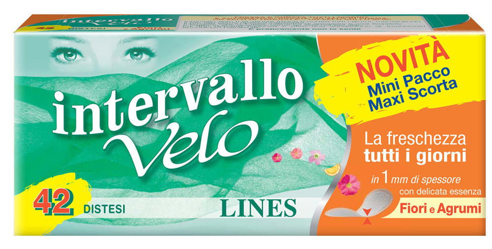 Proteggislip Lines Intervallo Velo Fiori e Agrumi, 42 pezzi