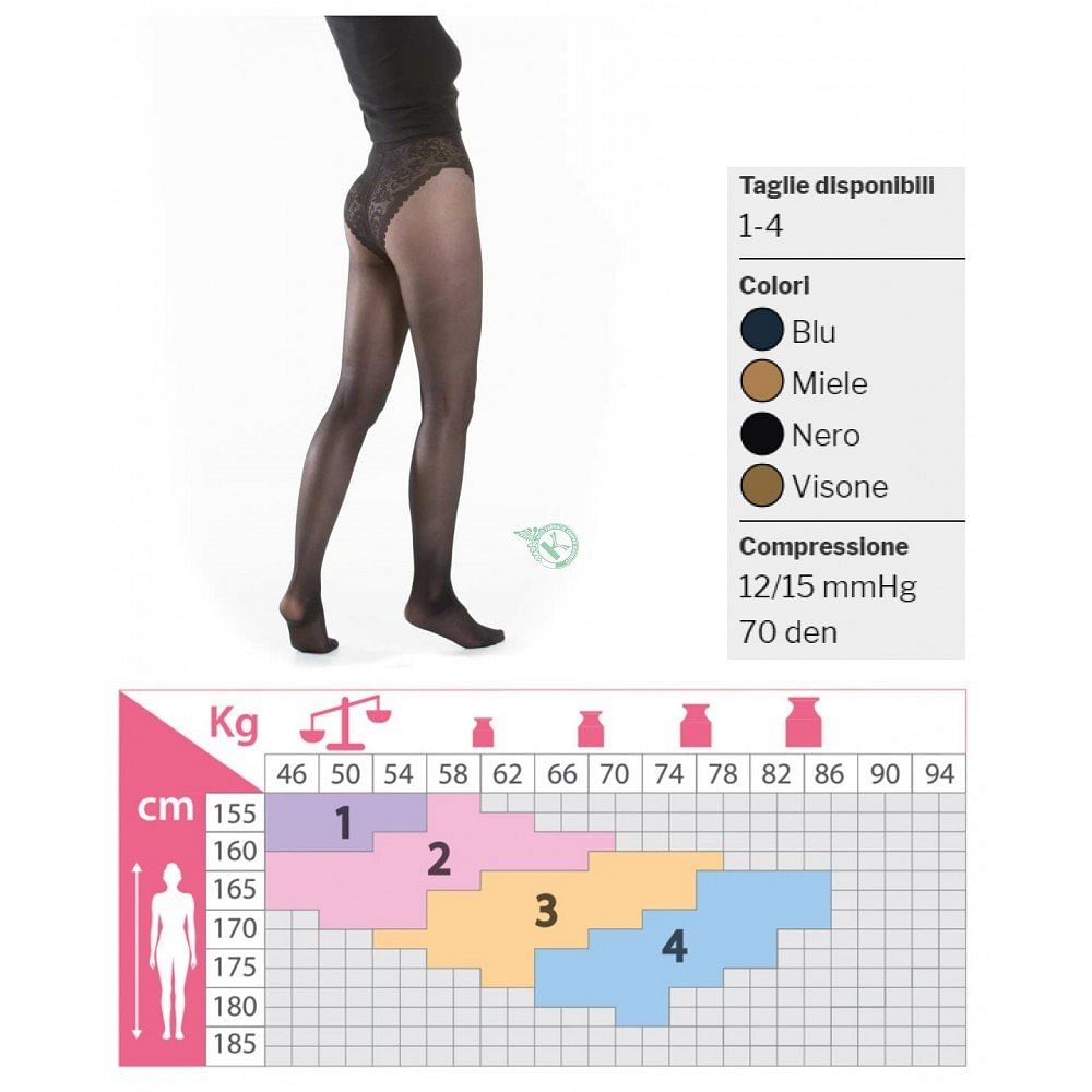 Kamila Collant Maglia Liscia Pretty 70 Denari Nero 4