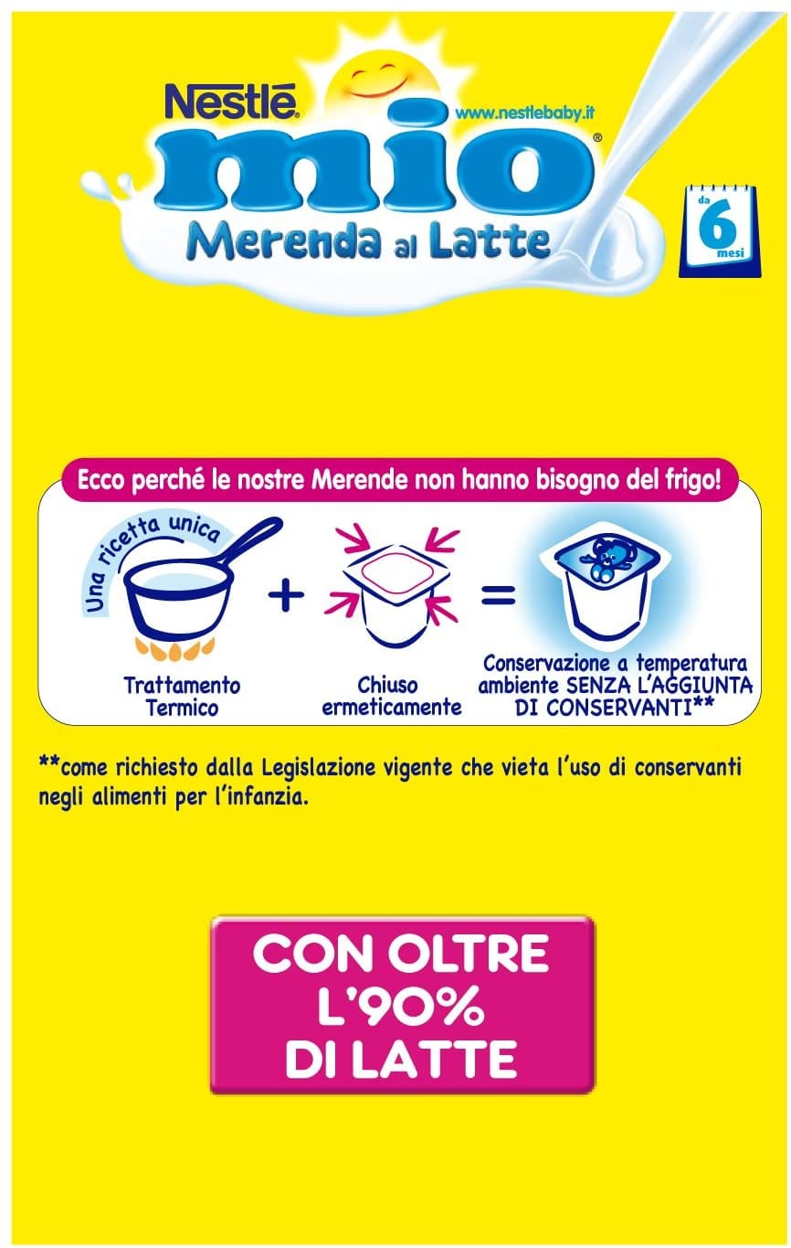 Nestlé Mio Merenda al Latte con Vaniglia, 4x100g