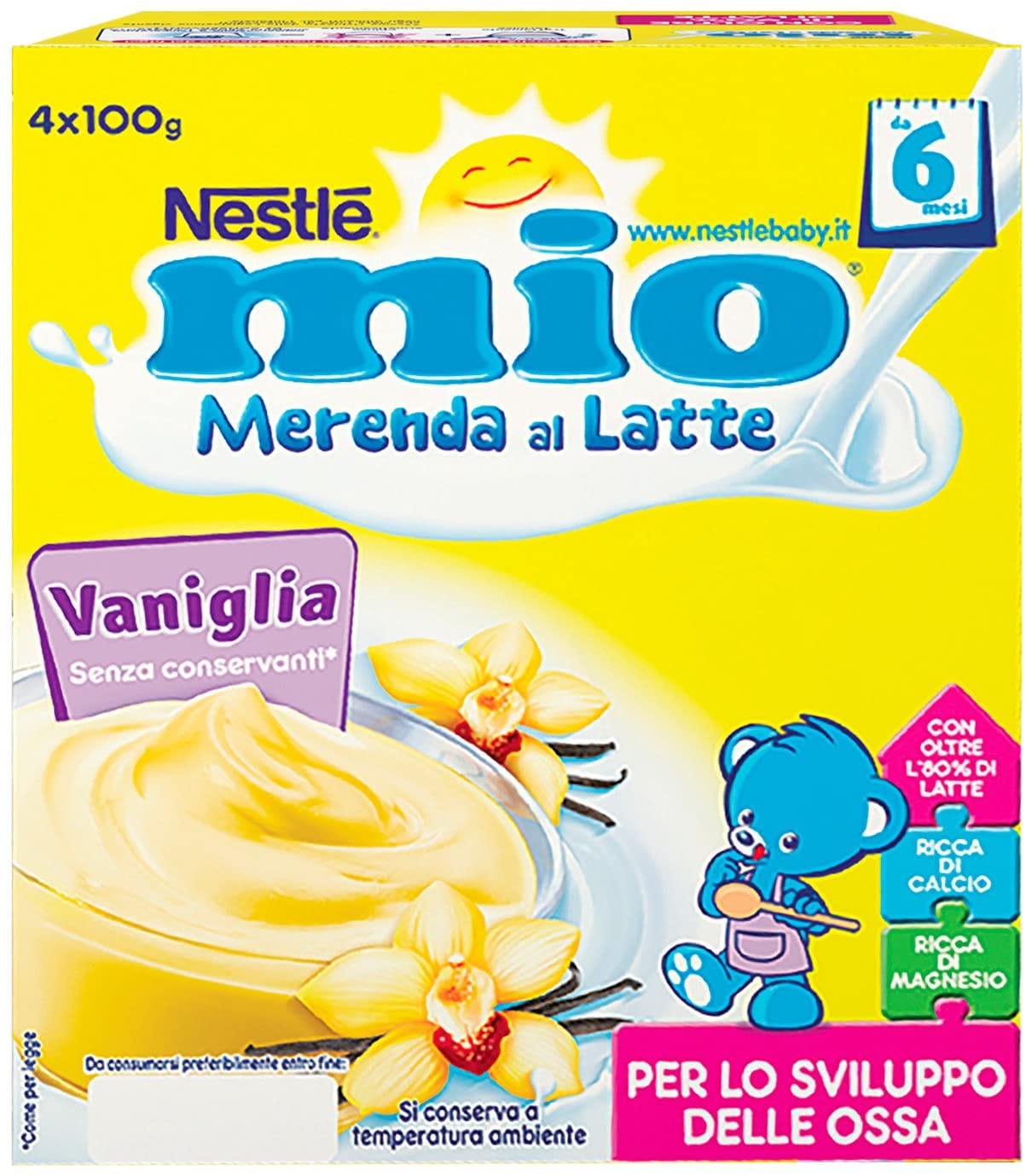 Nestlé Mio Merenda al Latte con Vaniglia, 4x100g