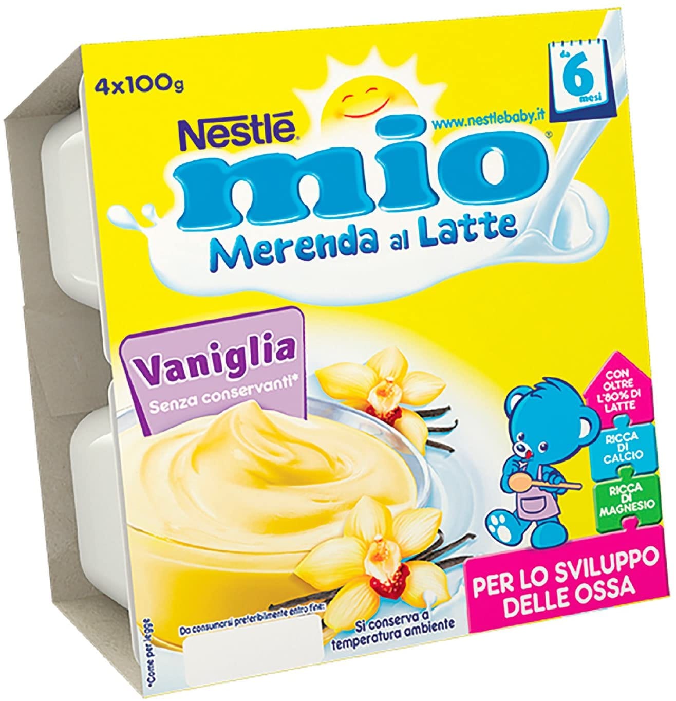 Nestlé Mio Merenda al Latte con Vaniglia, 4x100g