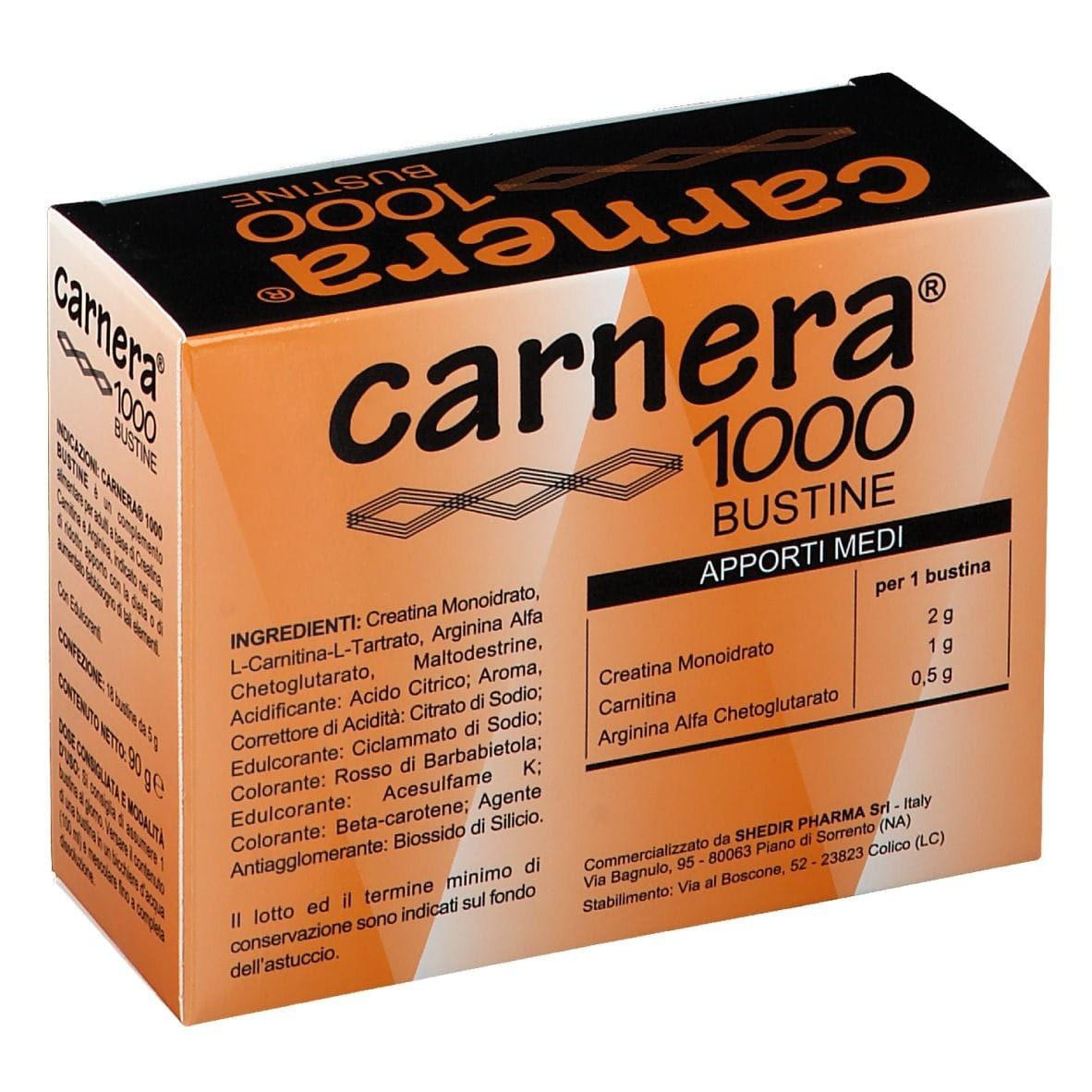 Integratore Carnera 1000 di sali minerali, 18 bustine