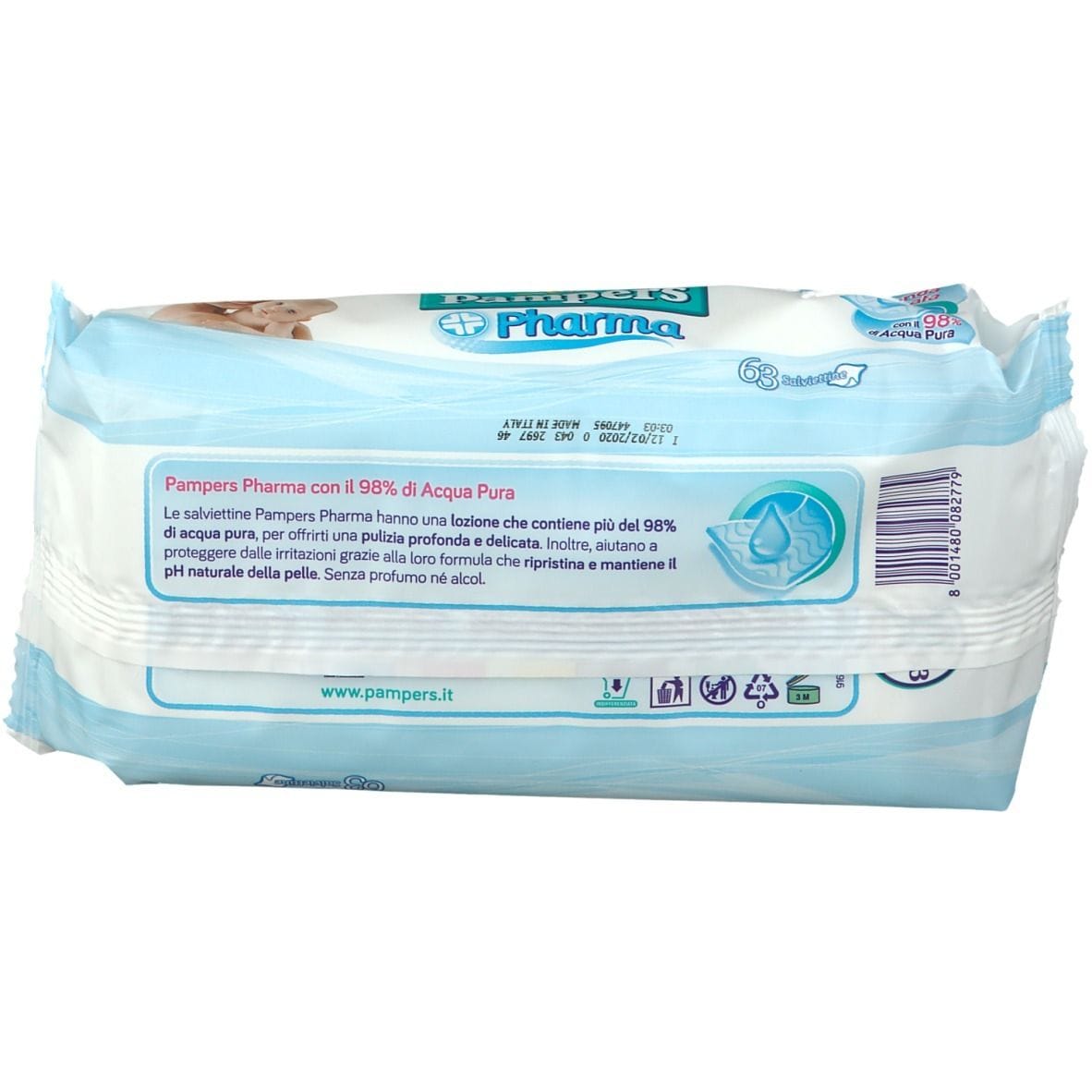 Salviette Pampers Pharma per pelli sensibili, 63 pezzi