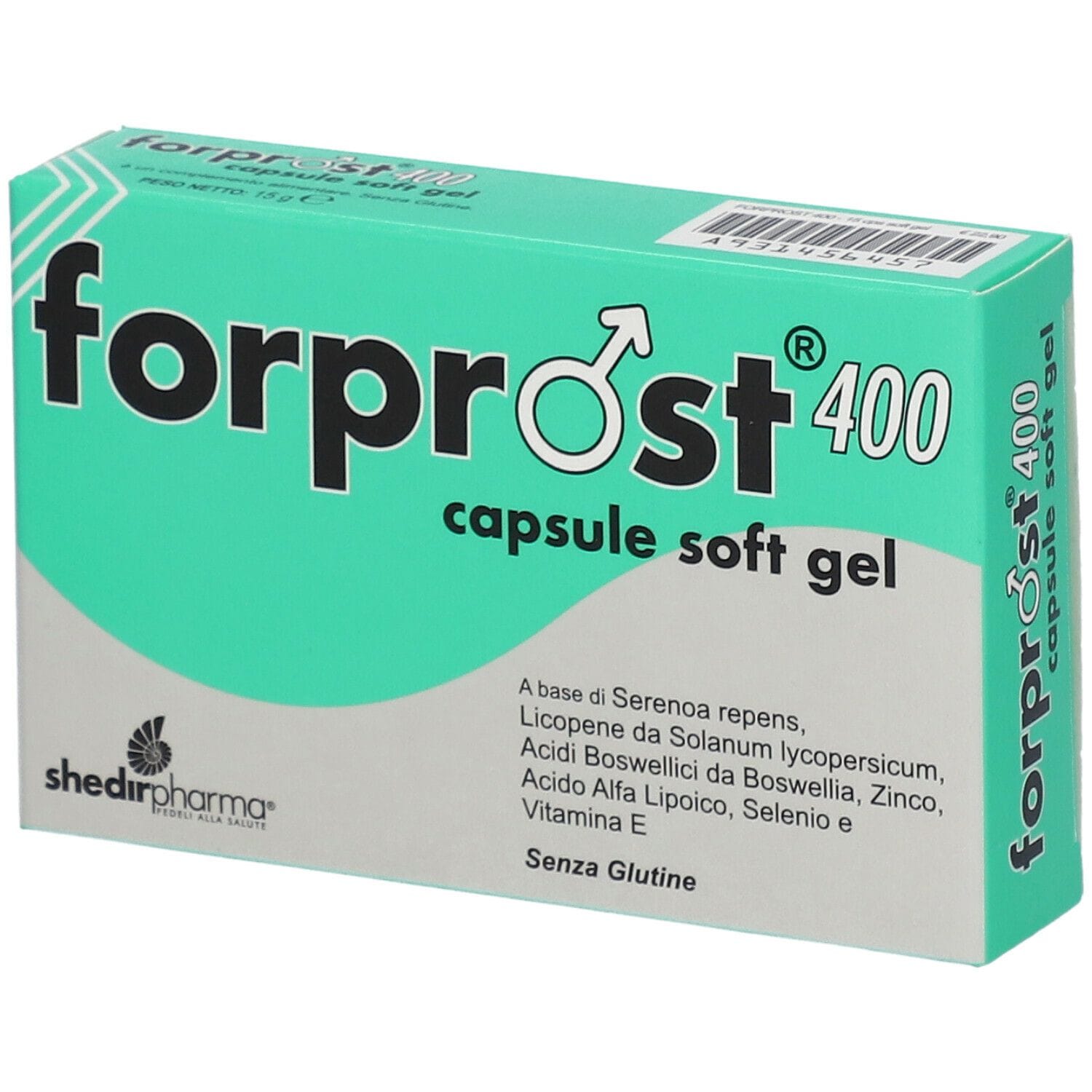 Integratore Forprost 400 per la prostata, 15 capsule molli